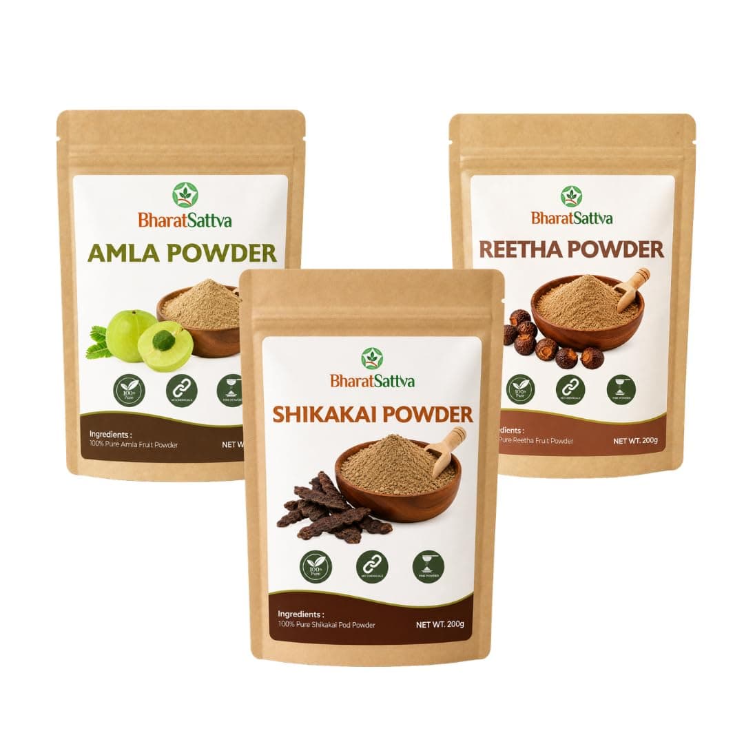 BharatSattva Amla, Shikakai & Reetha Combo – 3 × 200 g