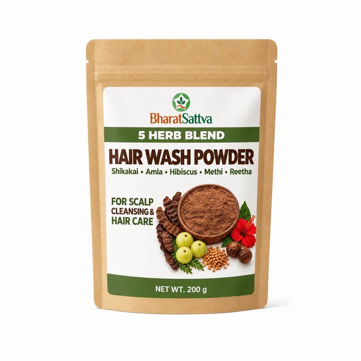 5 Herb Blend Hair Wash Powder, 200 g